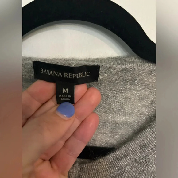 Banana Republic Womens Medium Nylon/Wool/Mohair Cardigan Seam Sleeve Open Cuffs - Picture 6 of 9